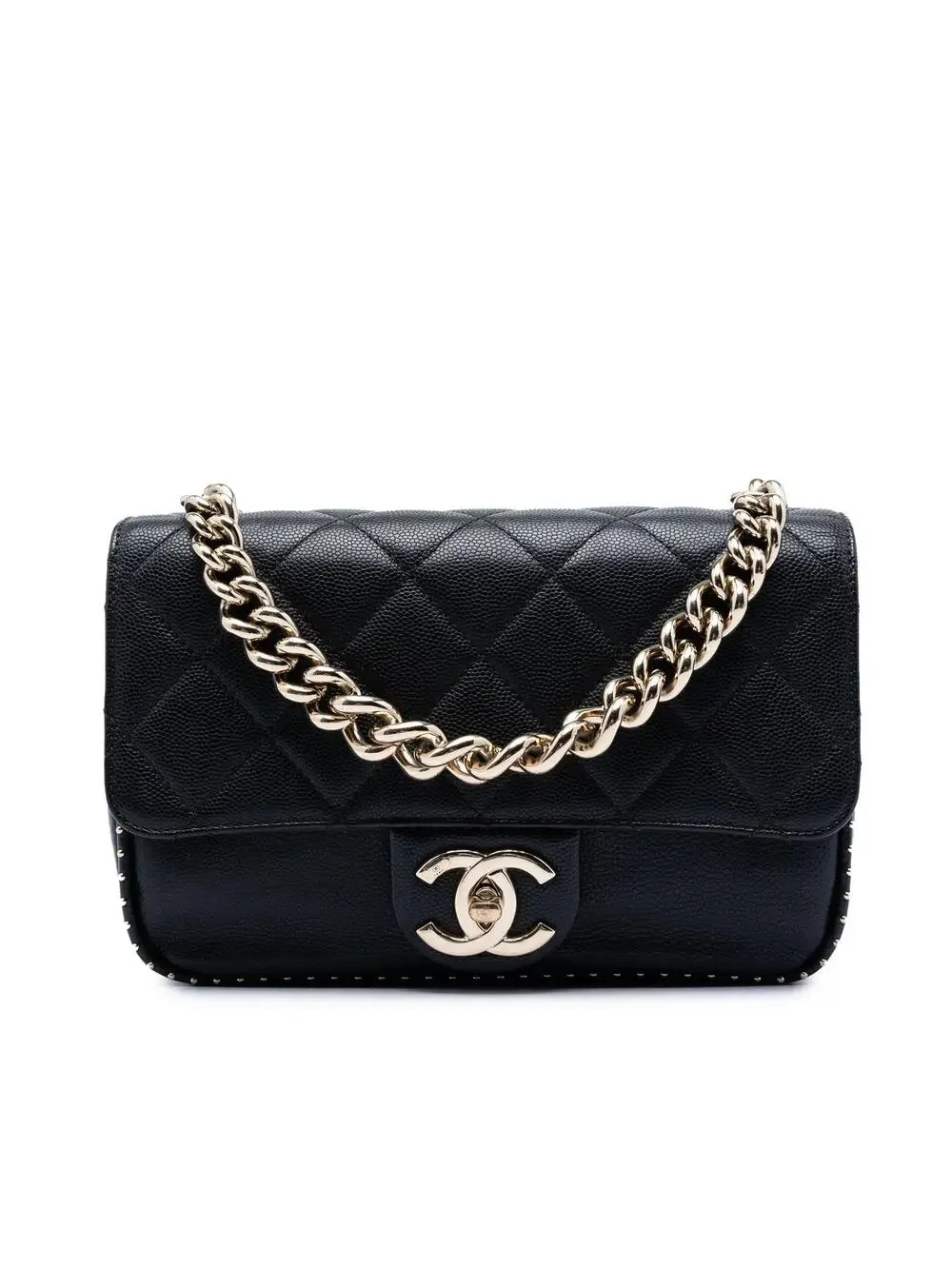 Chanel Small Cc Quilted Caviar Studded #290397C33B